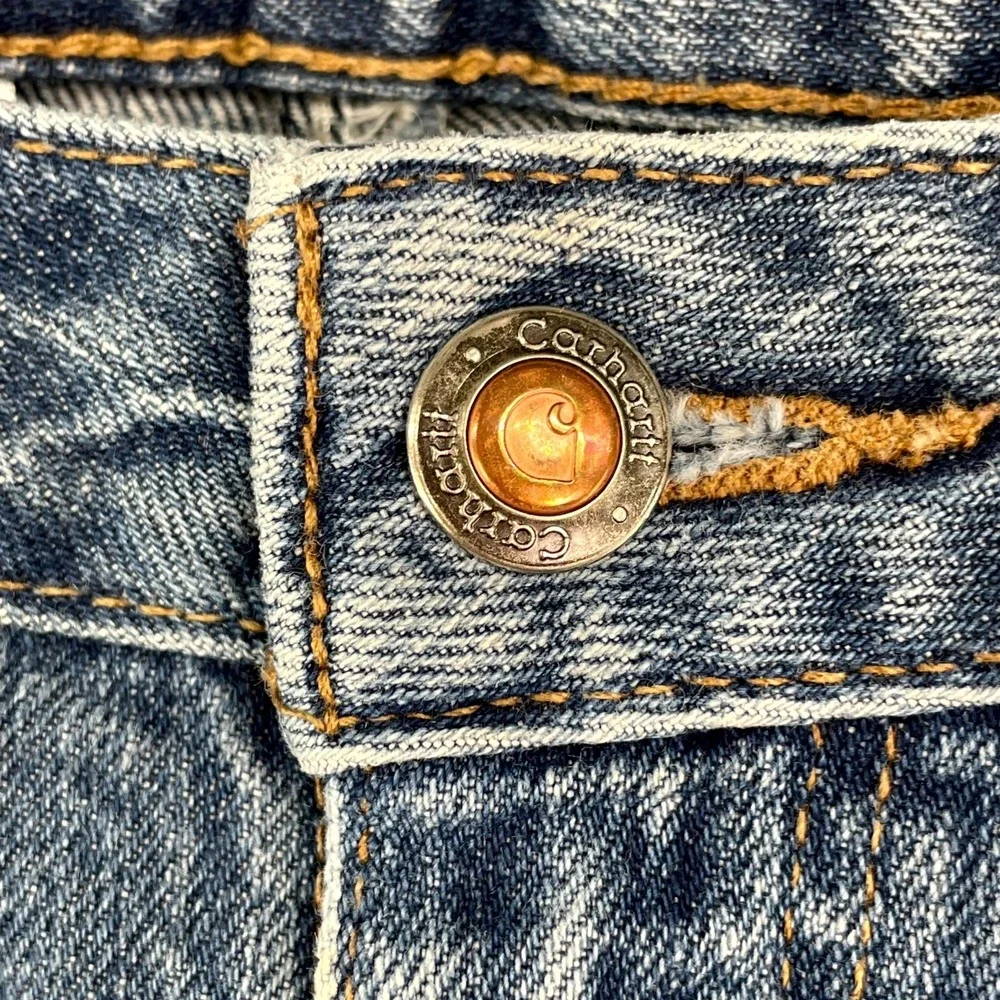 Carhartt Jeans Womens 34x30.5*‎ Blue Whisker Denim Relaxed Fit Rugged Workwear